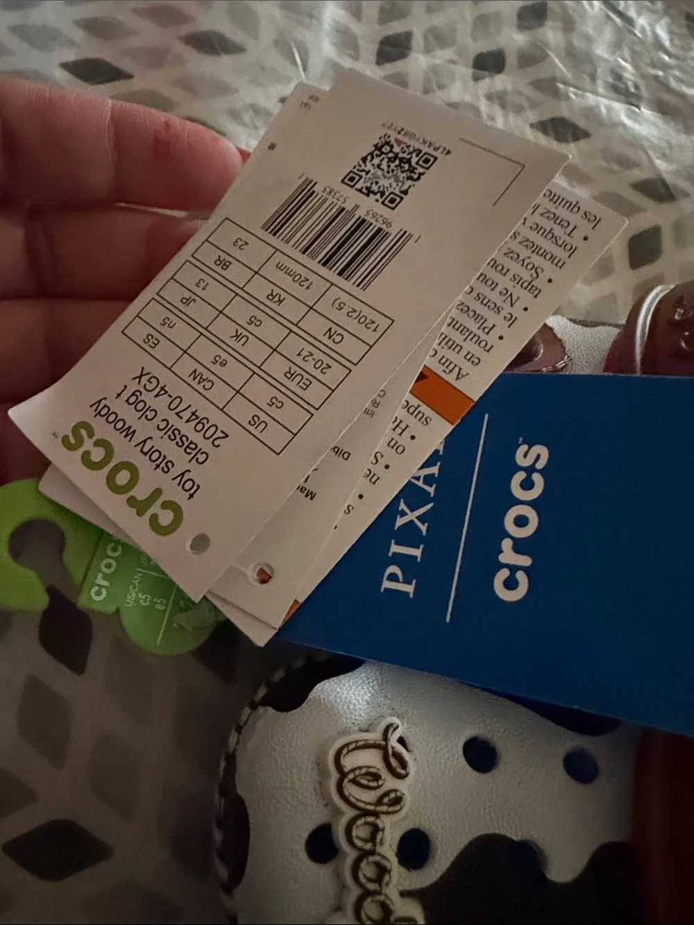 CROCS Toy Story Woody Kids Classic Clog - White, Brown, Blue
